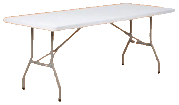 Folding table and white chair